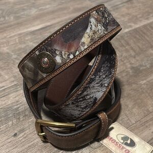 Nocona Genuine Leather Camo,12 gauge shotgun shell concho,removable brass buckle